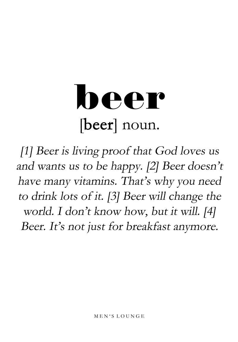 Kaufe Men S Lounge Beer Definition Poster 50 X 70 Cm