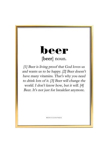 Men's Lounge - Beer Definition Plakat 50 x 70 cm