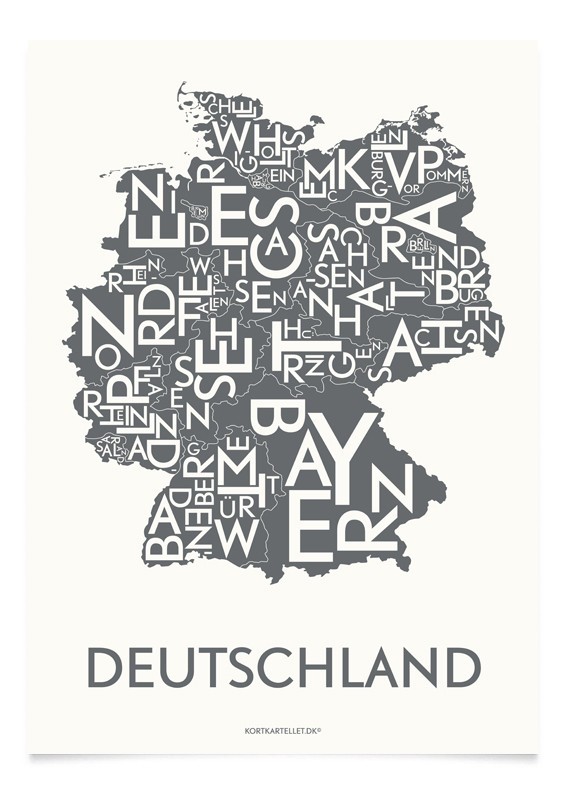 Buy Kortkartellet Deutschland Poster 50 X 70 Cm Anthracite Coal Kk 2125