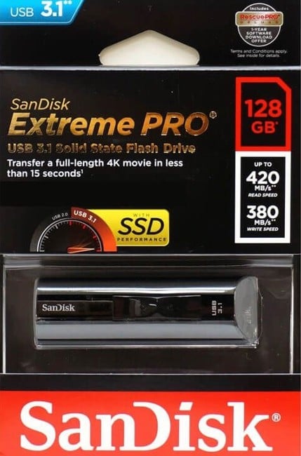 zzSandisk - USB Extreme 3.1 PRO Flash Drive 128GB 420MB/s
