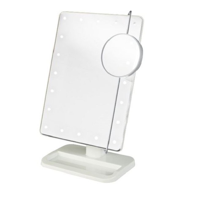 UNIQ® Hollywood Makeup LED Mirror With x10 Magnifying Mirror - White