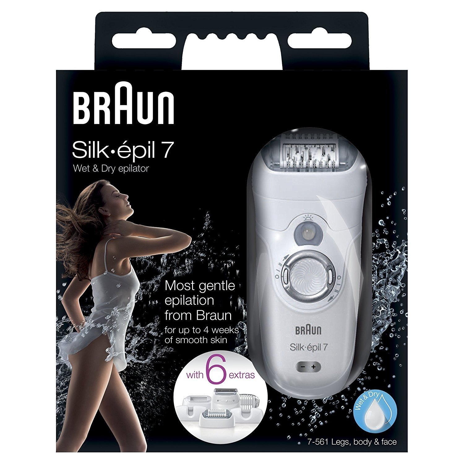 Cusco voks varme Køb Braun Silk Epil 7 7-561 Women's Wet and Dry Cordless Epilator Electric  Hair Removal with 6 Extras