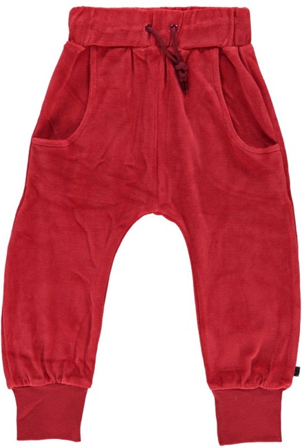 Småfolk - Velour bukser - Dark Red