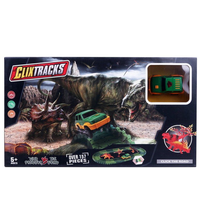 Clixtracks – 157 pcs Car Track Dino vs. World (61105016)​  ​