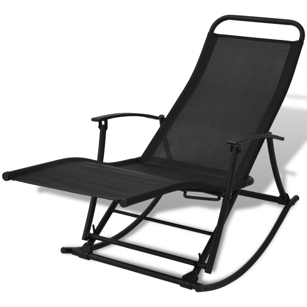kaufe vidaxl foldable garden rocking chair black