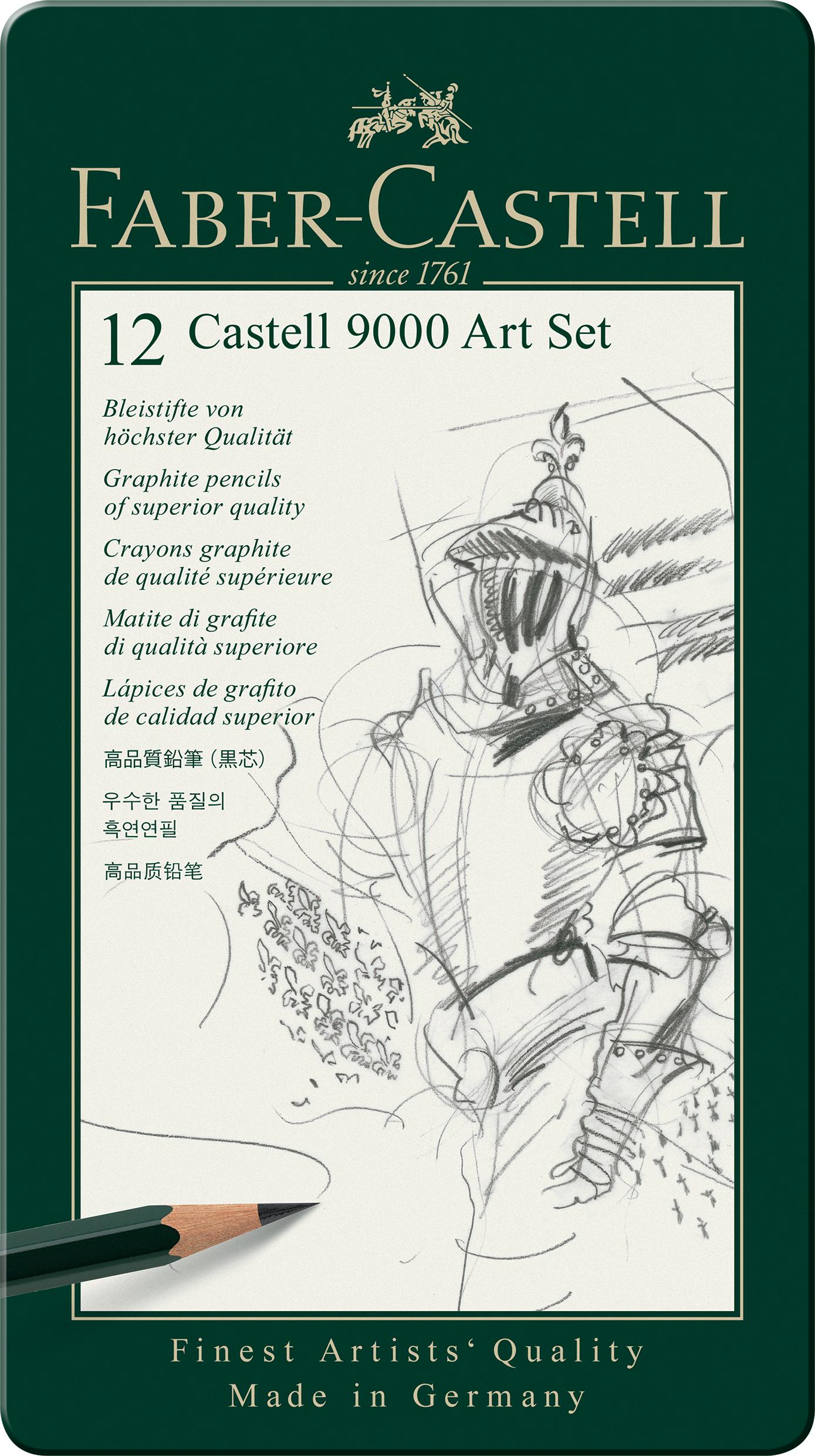 Faber-Castell - Castell 9000 Bleistift, Art Set, 12er Metalletui (119065)