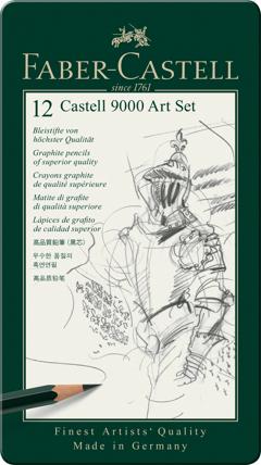 Faber-Castell - Castell 9000 Bleistift, Art Set, 12er Metalletui (119065)