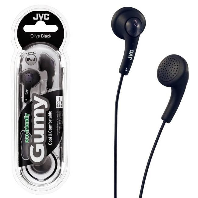 JVC Gummy In-Ear Headphones - Black (HA-F160)
