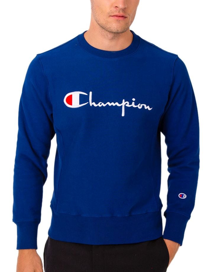 Buy Champion Reverse Weave Crew Neck Sweatshirt Blue