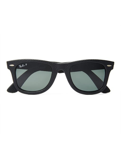 Ray-Ban Polarised Wayfarer Leather Sunglasses Large RB2140 1152N5