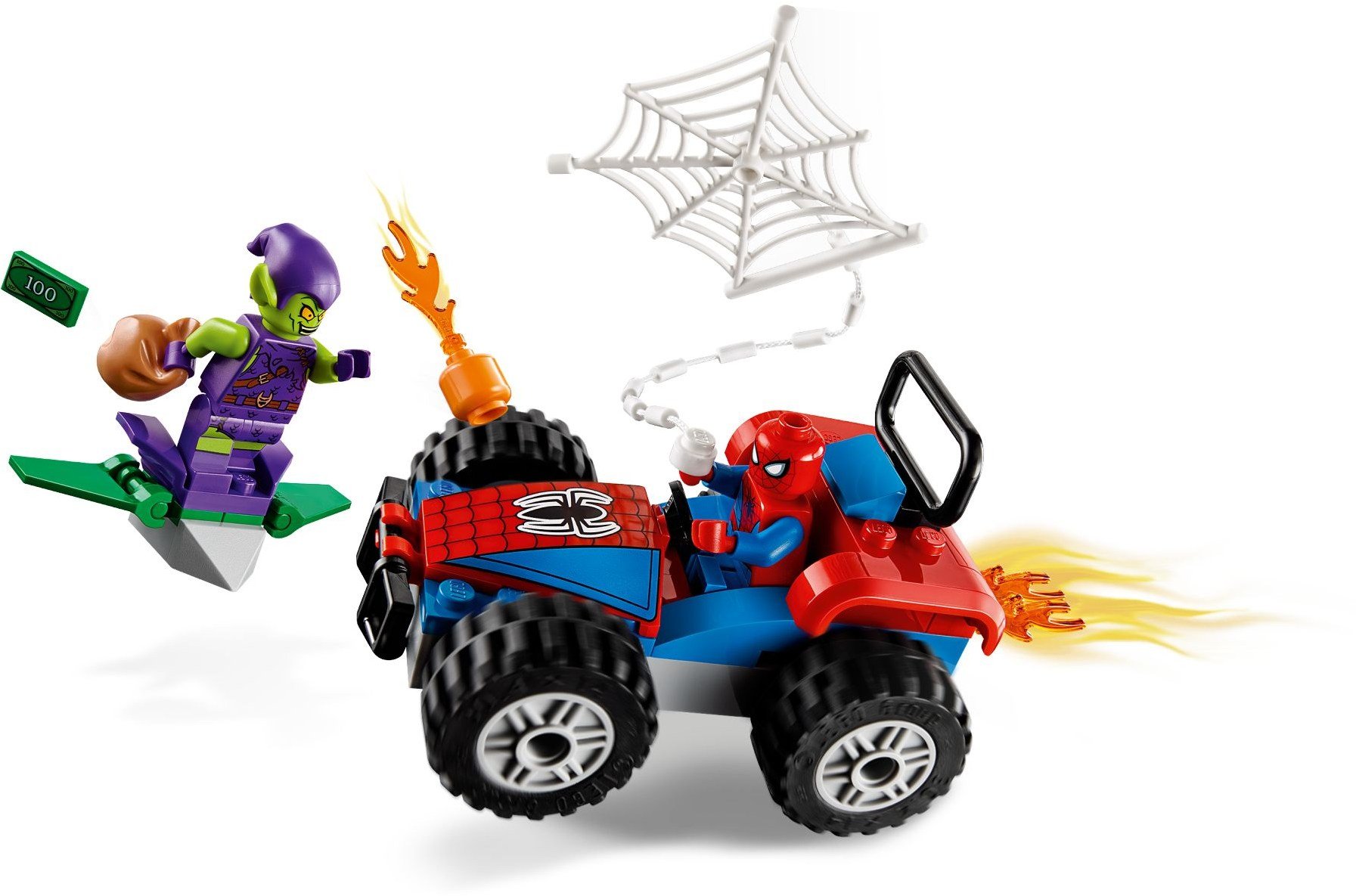 lego marvel spider man car chase