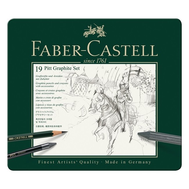 Faber-Castell - Pitt Graphite sæt i tin æske (19 stk)