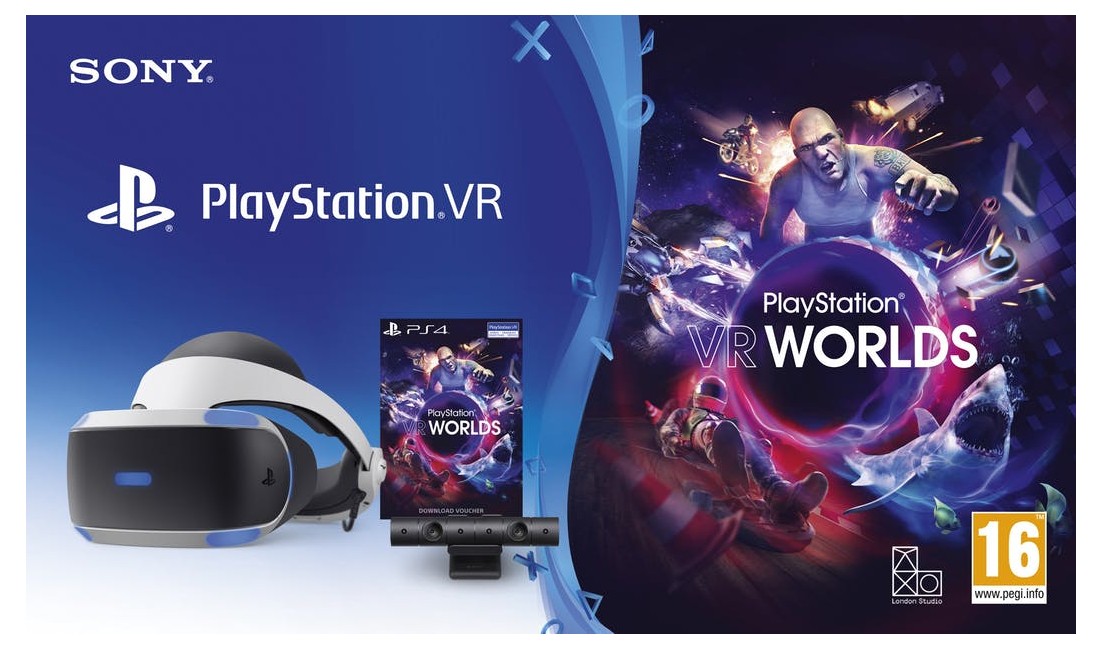 Playstation VR V2 + Camera V2 + VR Worlds (Voucher)