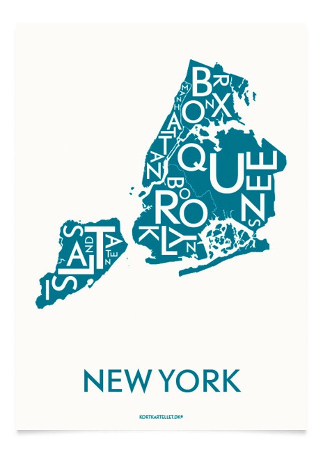 Kortkartellet - New York City Plakat 40 x 55 cm - Petroleum 