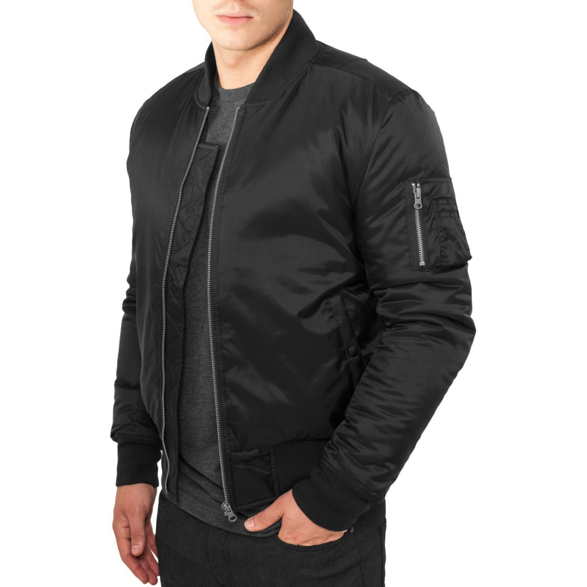 Buy Urban Classics - SHINY BOMBER Jacket black