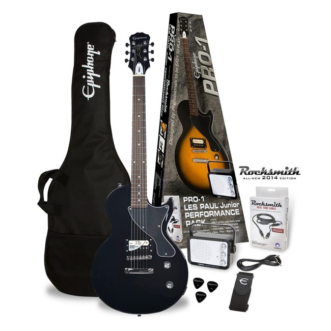 Epiphone - PRO-1 Les Paul Jr. Performance Pack - Elektrisk Guitar Start Pakke (Ebony)