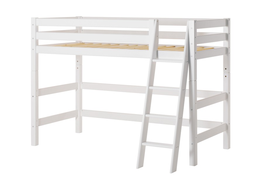 Hoppekids - PREMIUM Mid-high Bed 70x160 with Slant Ladder