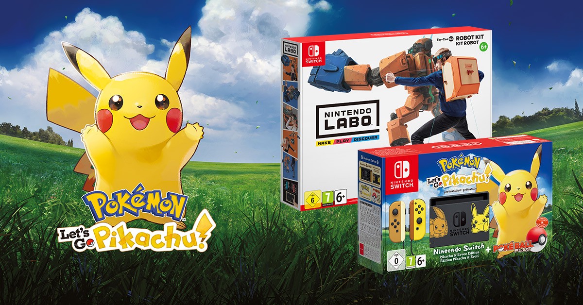 Buy Nintendo Switch Console With Joy Con Let S Go Pikachu Bundle Labo Robot Kit