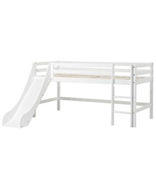 Hoppekids - BASIC Half-high bed with slide 90x200 cm - White