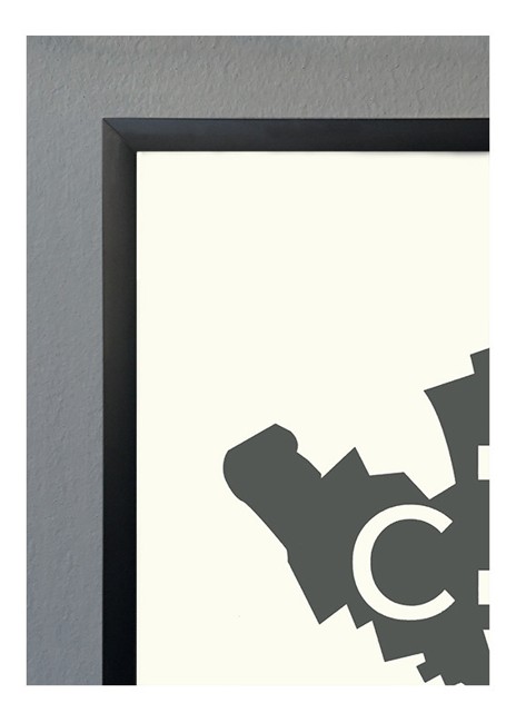Kortkartellet - Ramme Alu 40 x 55 cm - Sort