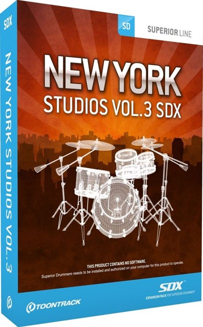 Toontrack - SDX New York Studios Vol. 3 - Udvidelse Til Superior Drummer (DOWNLOAD)