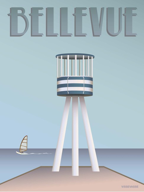 Vissevasse - Bellevue Livreddertårnet Plakat 30 x 40 cm