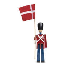 Kay Bojesen - Fanbärare med textilflagga, 22 cm