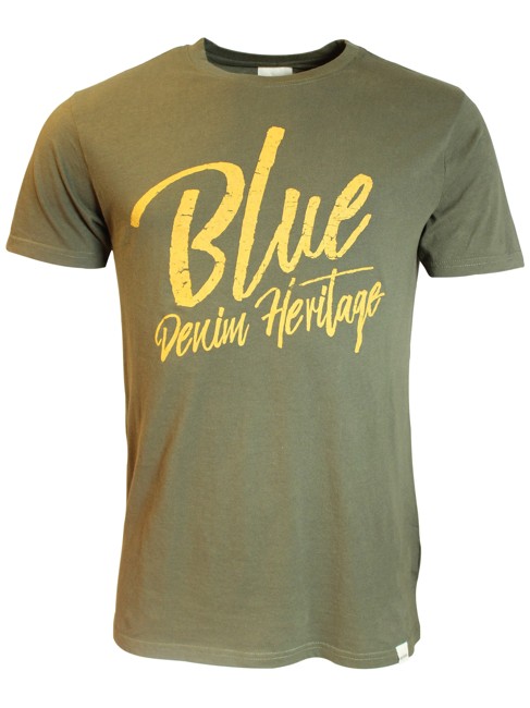 Shine Blue Print T-shirt Army