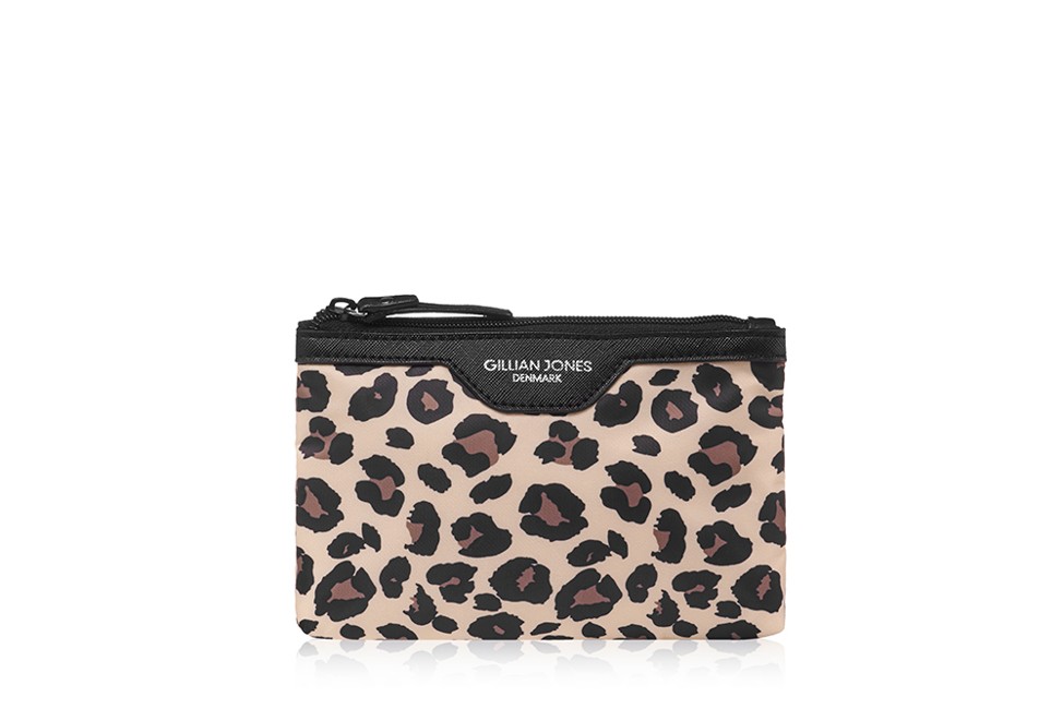 Gillian Jones - Make-up Taske Quiltet Nylon Leopard Mønster