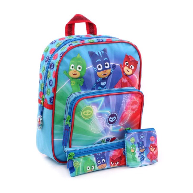 3in1 PJ Masks Pyjamasheltene Backpack Pencil Case And Wallet