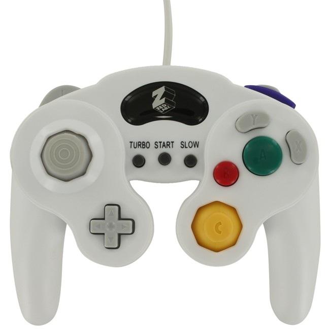 Zedlabz wired vibration gamepad controller for nintendo gamecube gc with turbo function - white