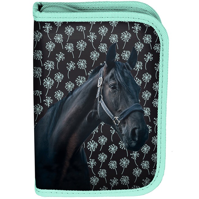 Studio Pets Filled Pouch Black Horse - 19.5 x 13 x 3.5 cm - Polyester