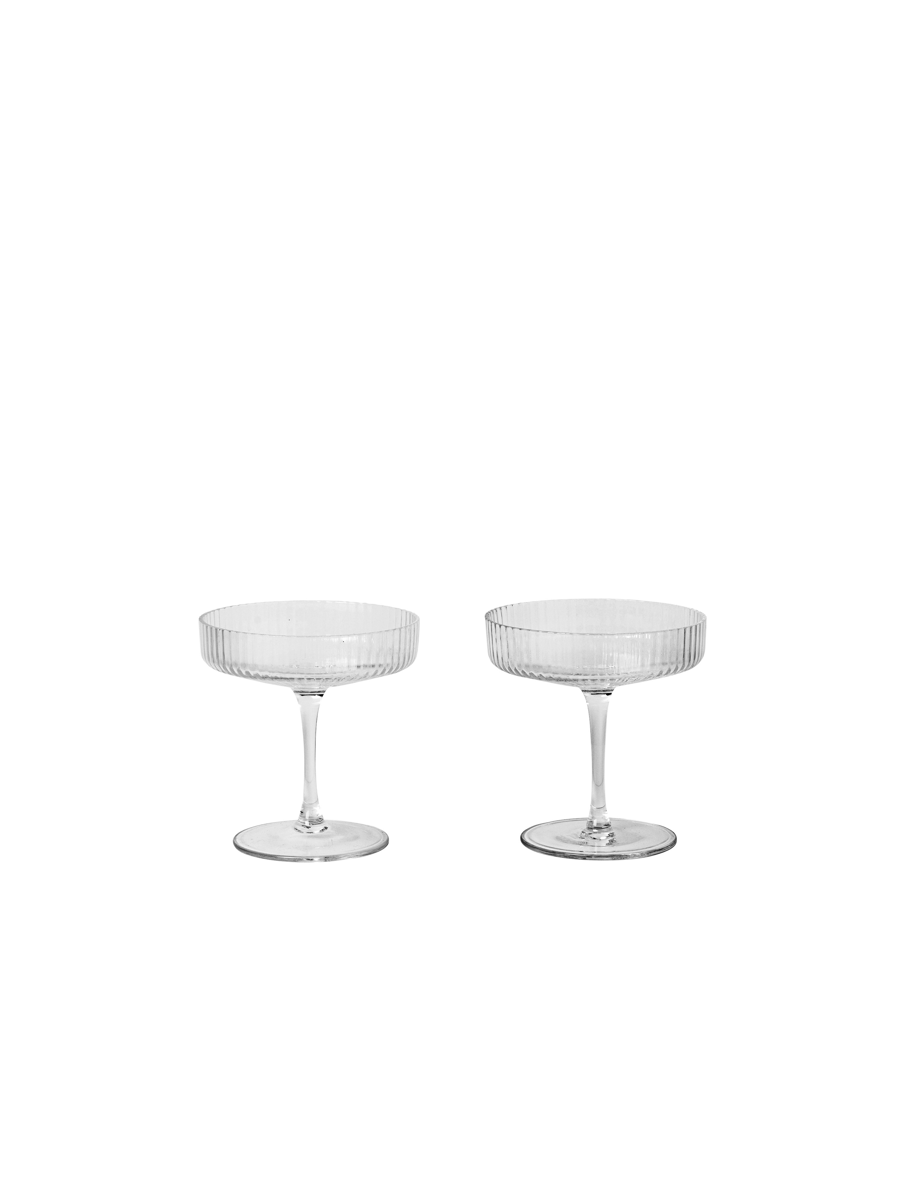 Ferm Living - Ripple Champagne Glass Set Of 2 - Clear (5444)
