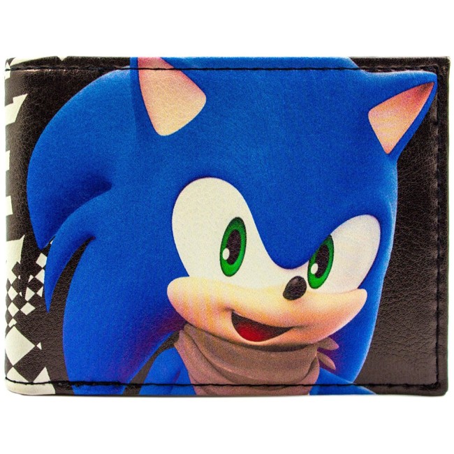 Sega Sonic Boom Hedgehog Character Black ID & Card Bi-Fold Wallet