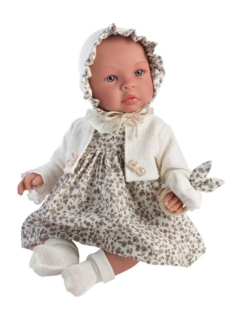 Asi - Leonora Puppe im beige Blumenkleid, 46 cm