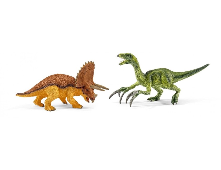 Schleich - Triceratops og therizinosaurus, mini (42217)