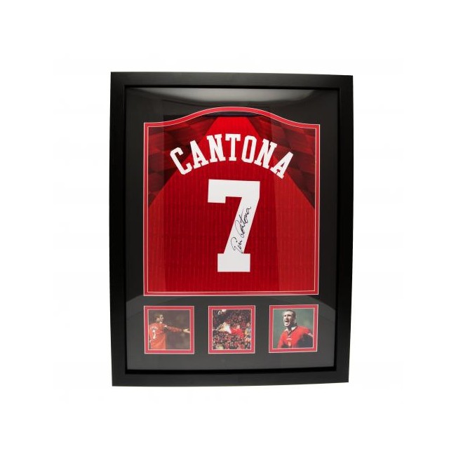 Manchester United Cantona trøje med autograf