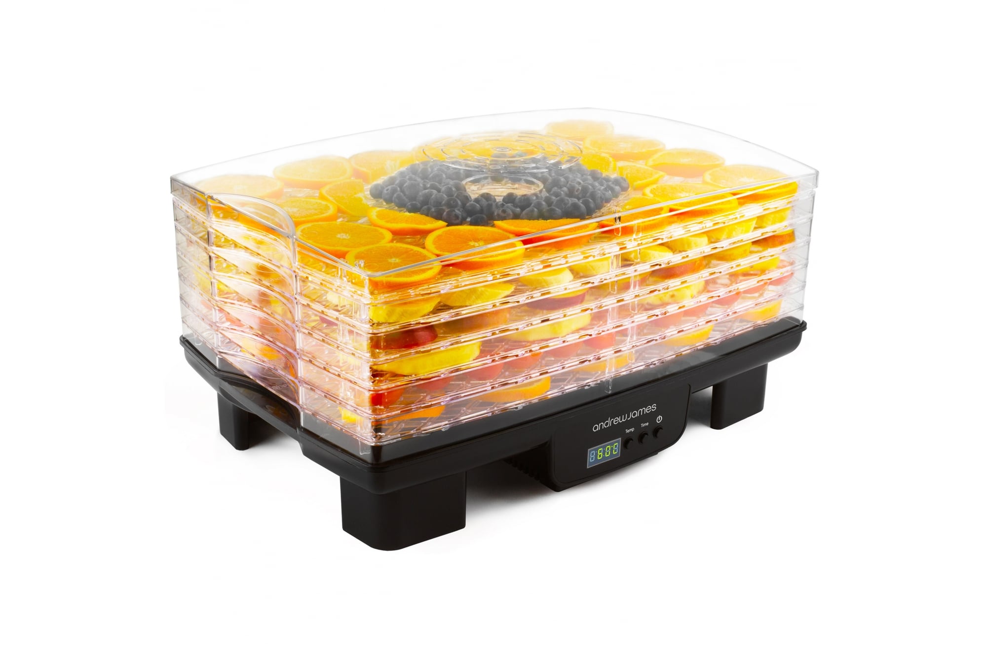 Andrew James Black Rectangular Digital Food Dehydrator with and Temperature