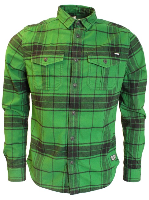 Superdry Rookie Plaid Shirt Forest Green