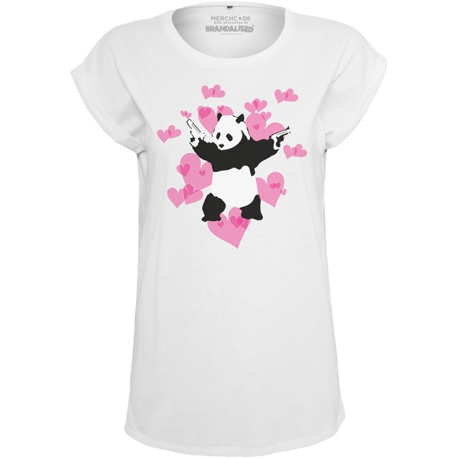 Merchcode Ladies Raglan Shirt - Panda Heart - S