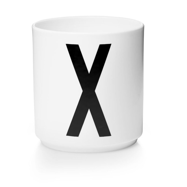 Design Letters - Personlig Porcelænskop X - Hvid