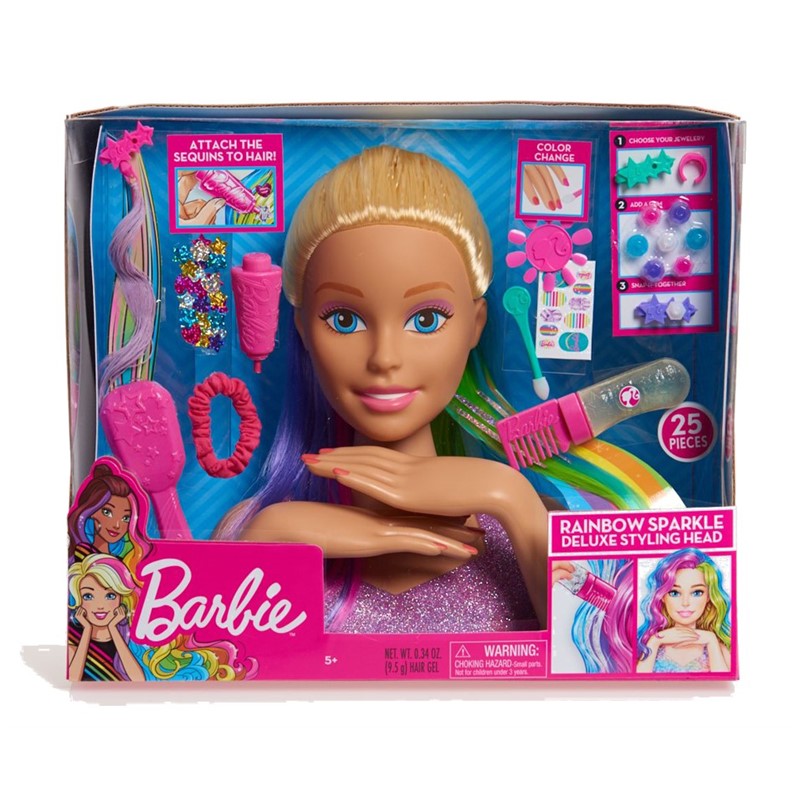 rainbow sparkle deluxe styling head barbie