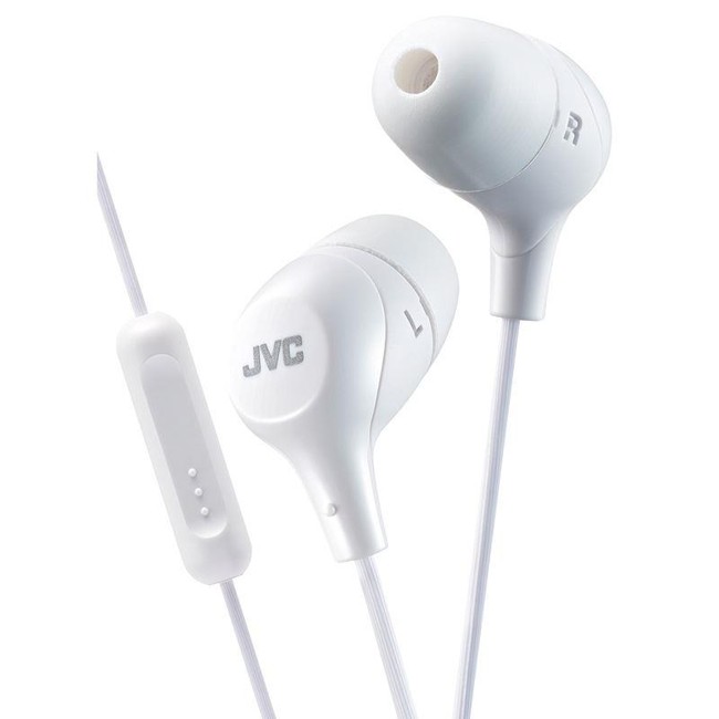 JVC In-Ear Headphones with 1-Button Remote Control And Mic - White