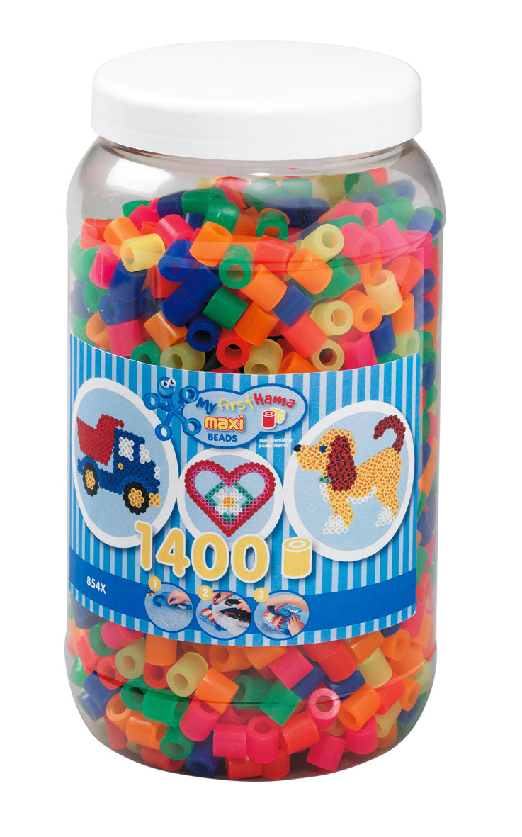 HAMA Beads - Maxi - Beads in tub - 1400 pcs - Neon Mix