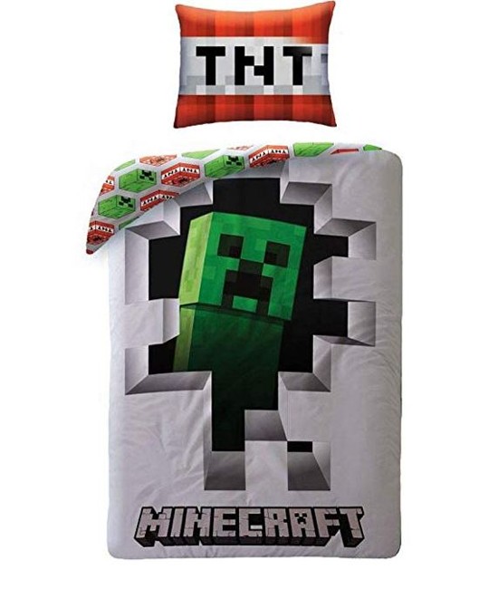 Minecraft - Duvet cover - Single - 135x200 cm + 1 pillowcase 74x48 cm - Multi colour
