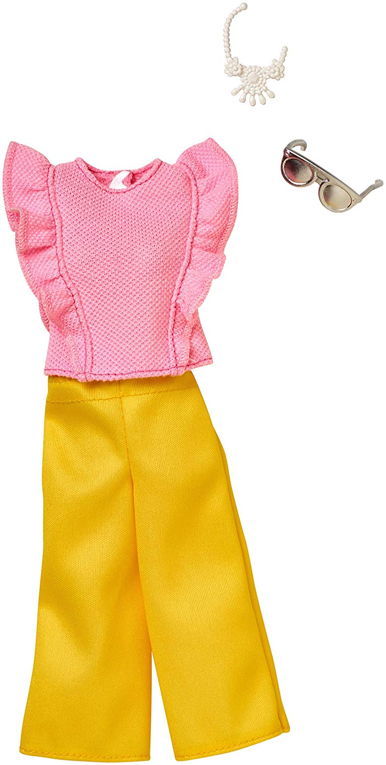 sikkerhedsstillelse Plante Mos Køb Barbie - Complete Looks Fashion - Pink Top & Gule Bukser