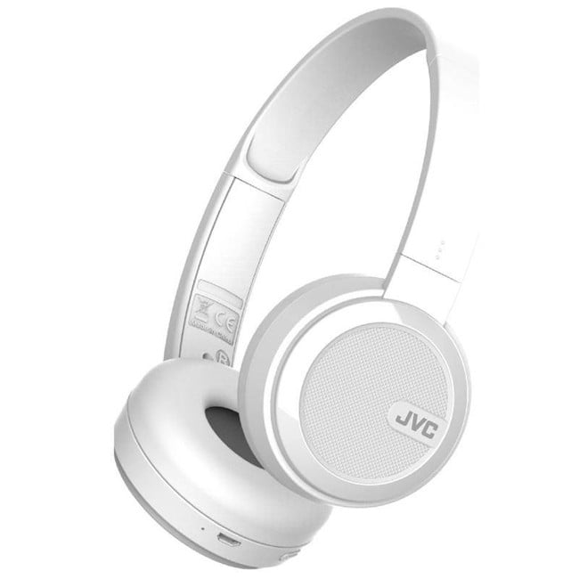 JVC Foldable Bluetooth On Ear Headphones - White (Model No. HAS40BTWE)