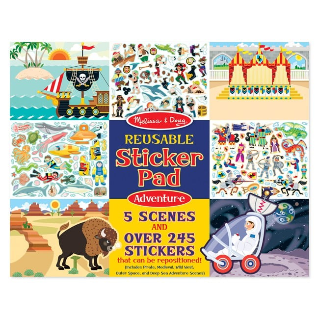 Melissa & Doug Resuable Sticker Pads Set: Adventure - 245+ Stickers