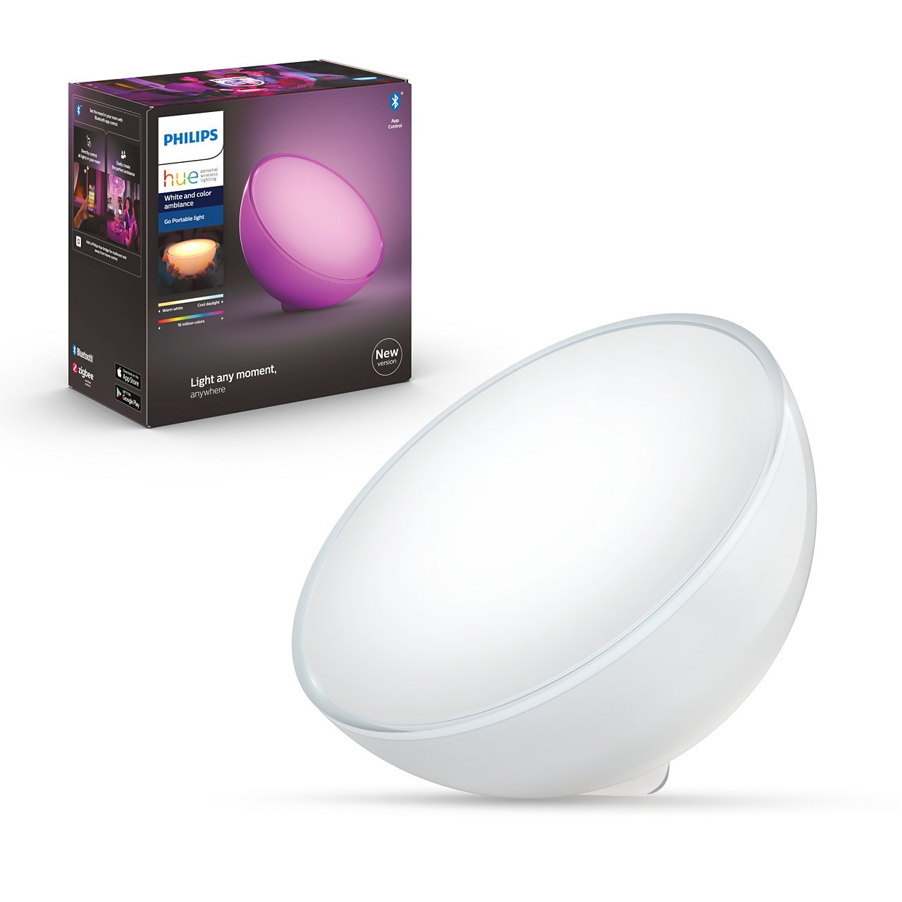 Aktiver Tablet Immunitet Køb Philips Hue - Go Bord Lampe - Bluetooth - Ny version