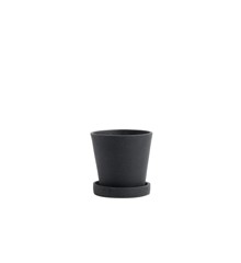 HAY - Flowerpot with saucer Small - Black